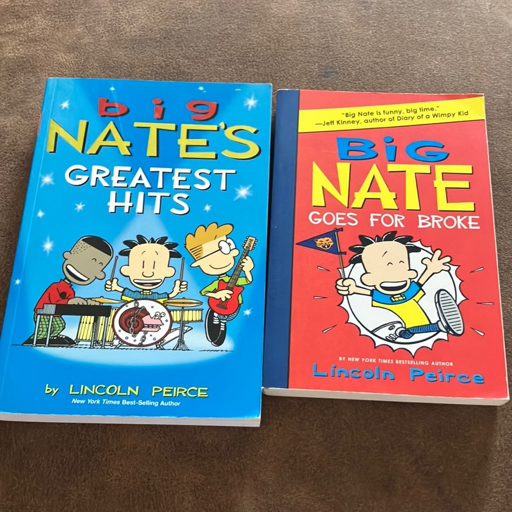 Big Nate Greatest Hits and Goes for Broke Book Set - Blue and Red Covers
